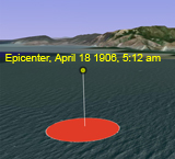 Image of the Origin Time And Epicenter of the Northern California Earthquake in 1906