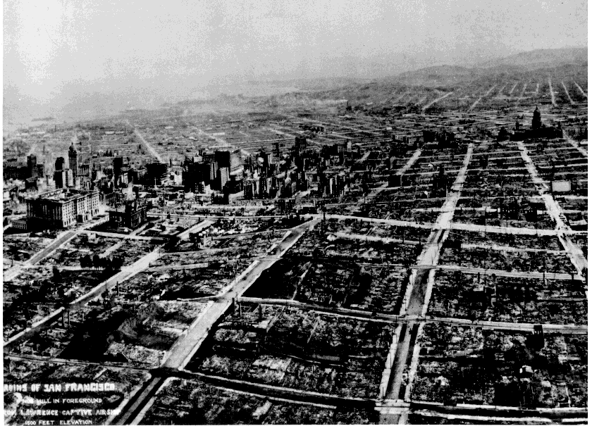 Photograph from a series of kites five weeks after the great earthquake.