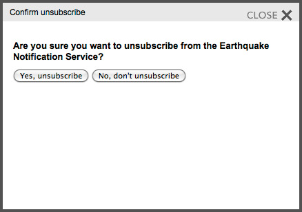 Confirm unsubscribe