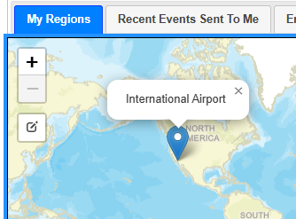 Map toolbar with the Edit 
            button visible and a selected marker showing its point name above it.