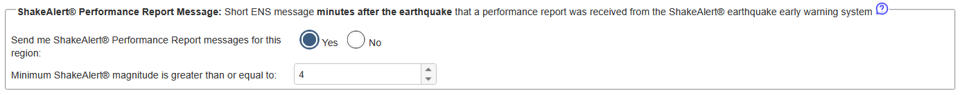 ShakeAlert setting