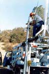 Photo of installing a borehole strainmeter, Parkfield, CA