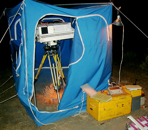 Portable Two-Color EDM set up at Middle Mountain, Parkfield, CA.