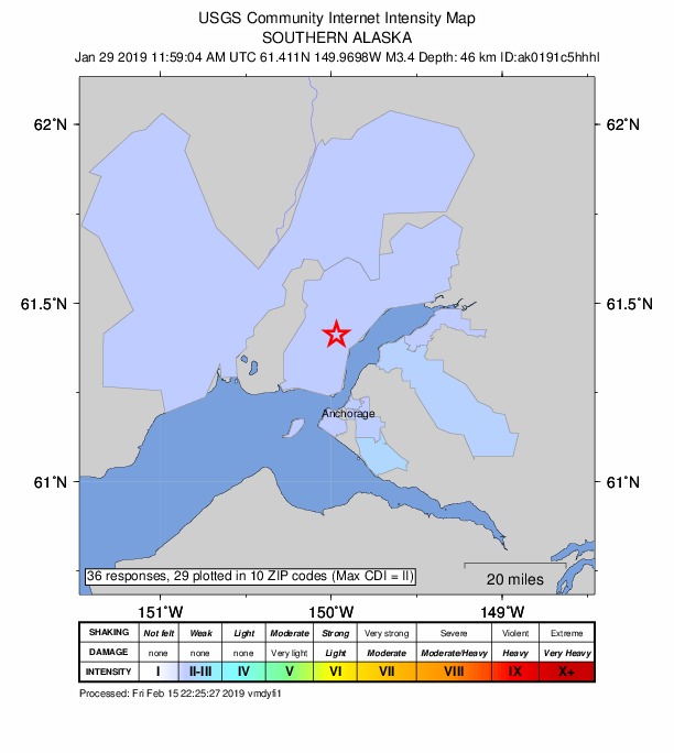 Did You Feel It? map: shaking reported by the public