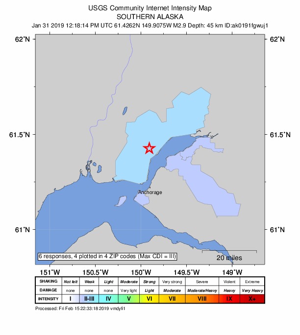 Did You Feel It? map: shaking reported by the public
