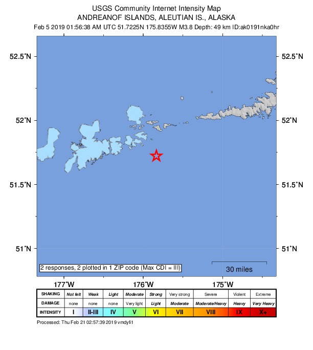 Did You Feel It? map: shaking reported by the public