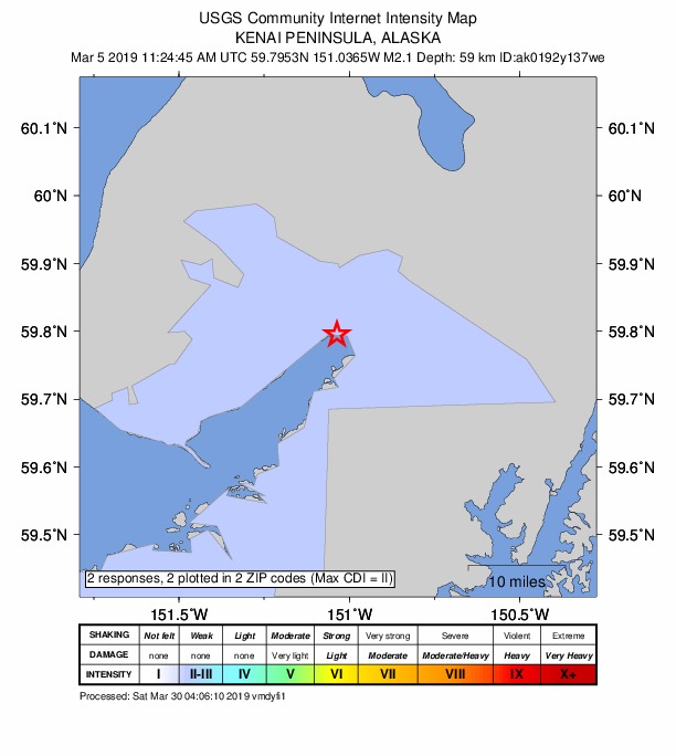 Did You Feel It? map: shaking reported by the public