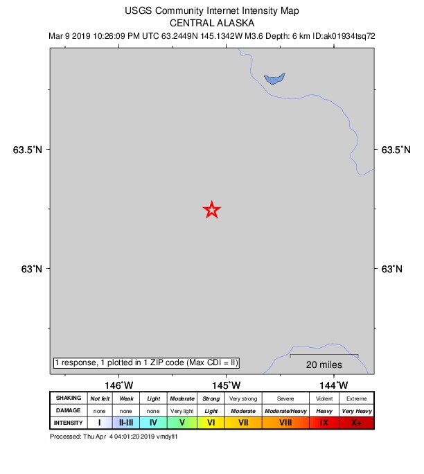 Did You Feel It? map: shaking reported by the public
