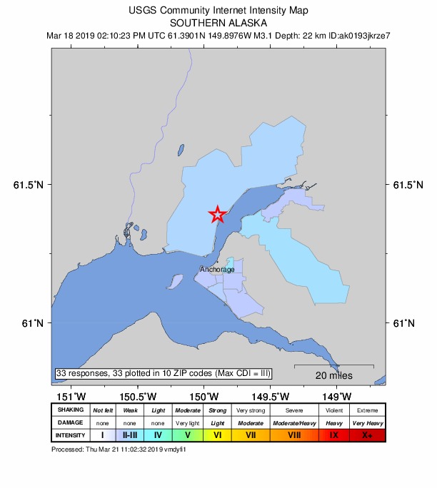 Did You Feel It? map: shaking reported by the public