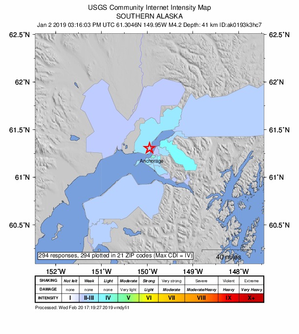Did You Feel It? map: shaking reported by the public