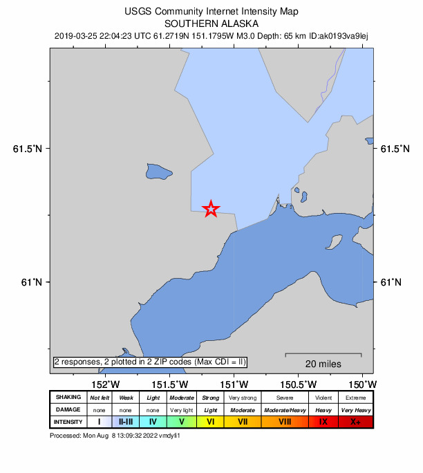 Did You Feel It? map: shaking reported by the public