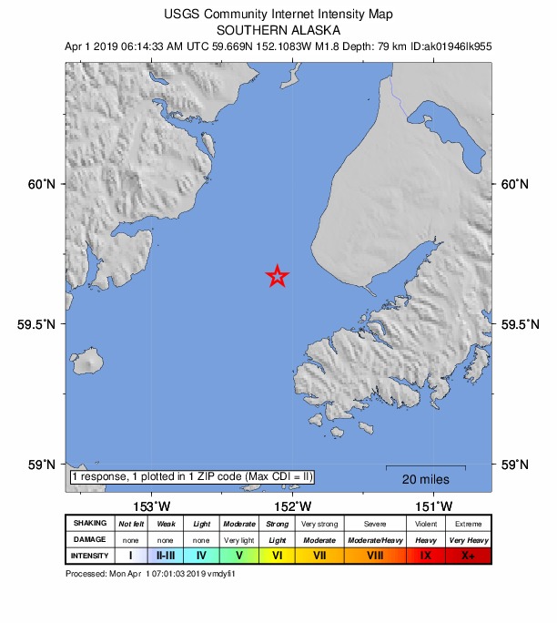 Did You Feel It? map: shaking reported by the public