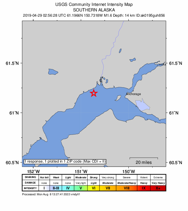 Did You Feel It? map: shaking reported by the public