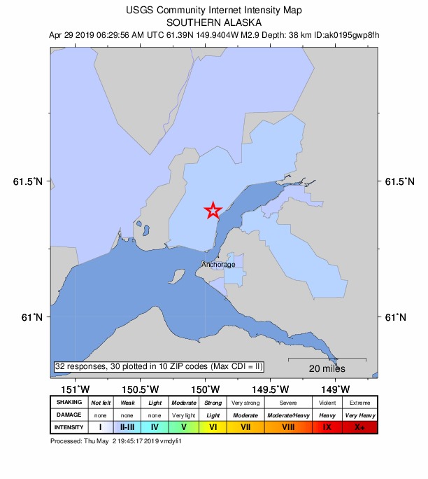 Did You Feel It? map: shaking reported by the public
