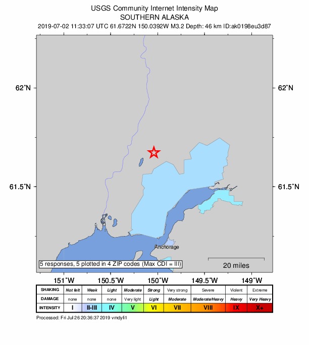Did You Feel It? map: shaking reported by the public