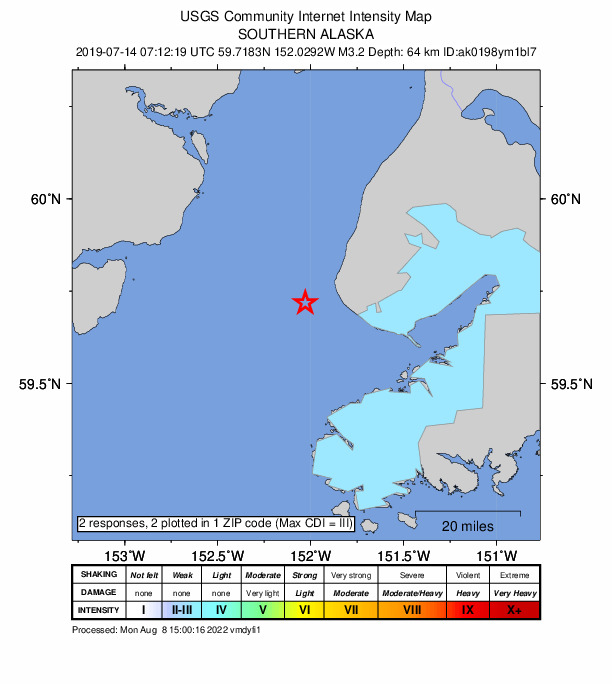 Did You Feel It? map: shaking reported by the public