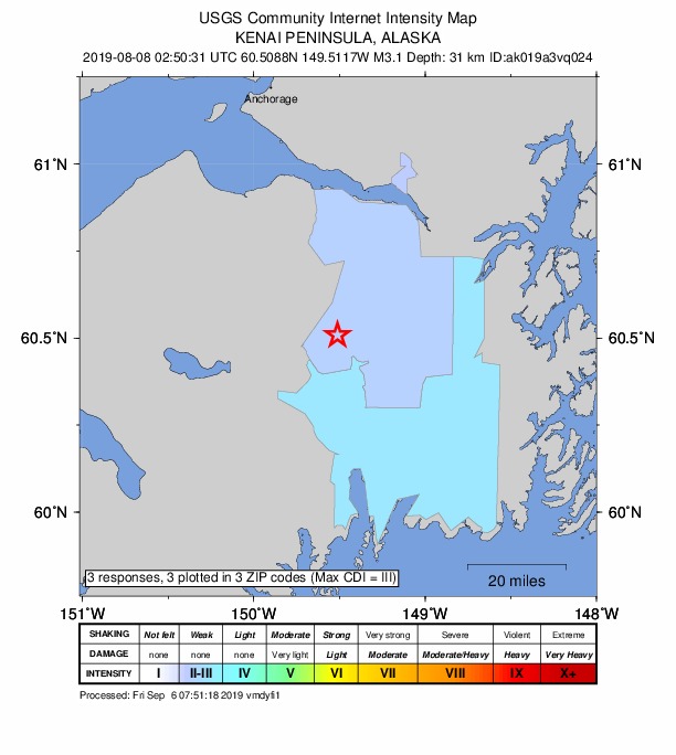 Did You Feel It? map: shaking reported by the public
