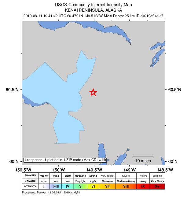 Did You Feel It? map: shaking reported by the public