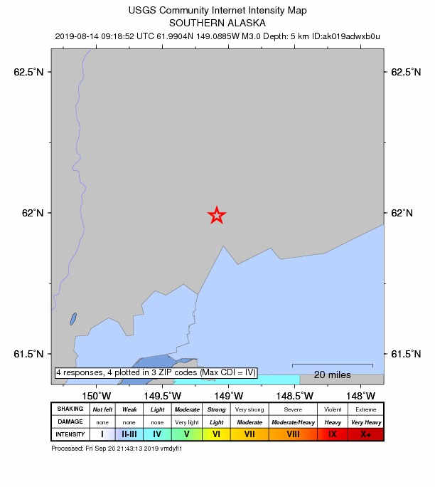 Did You Feel It? map: shaking reported by the public