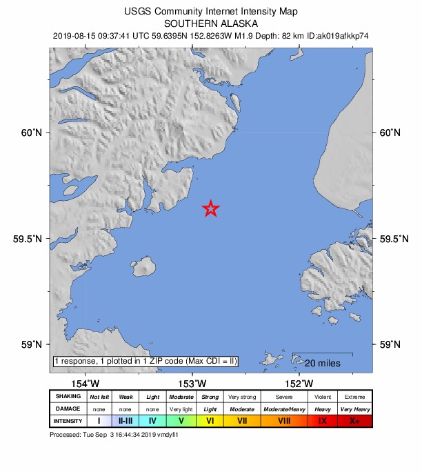 Did You Feel It? map: shaking reported by the public