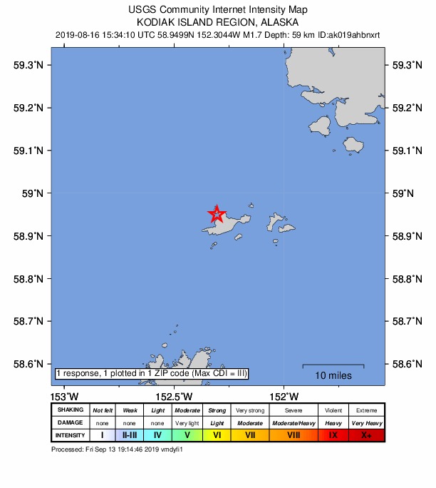Did You Feel It? map: shaking reported by the public