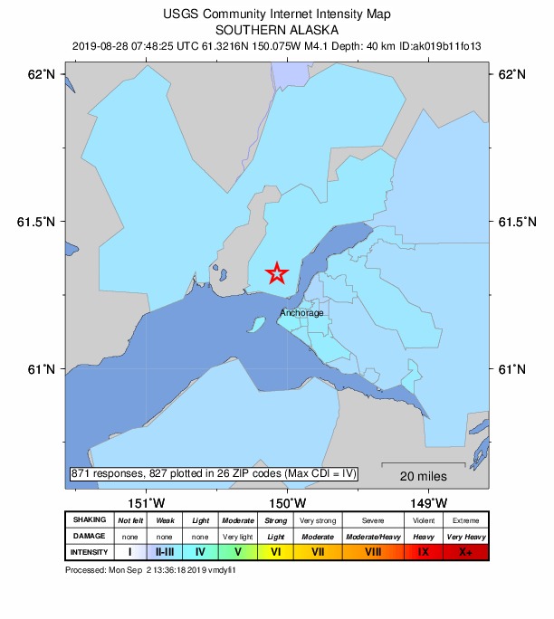 Did You Feel It? map: shaking reported by the public