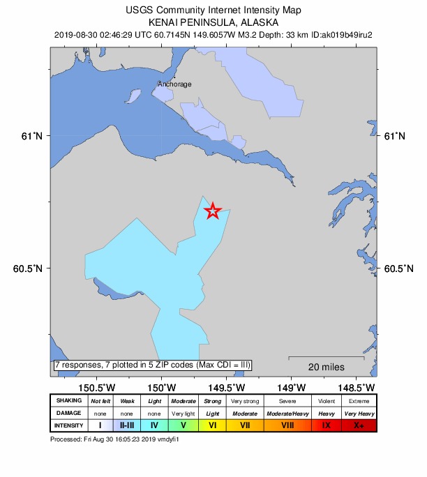 Did You Feel It? map: shaking reported by the public