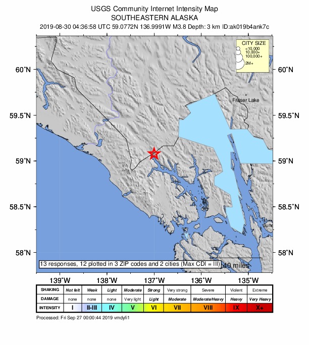 Did You Feel It? map: shaking reported by the public