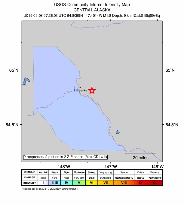 Did You Feel It? map: shaking reported by the public