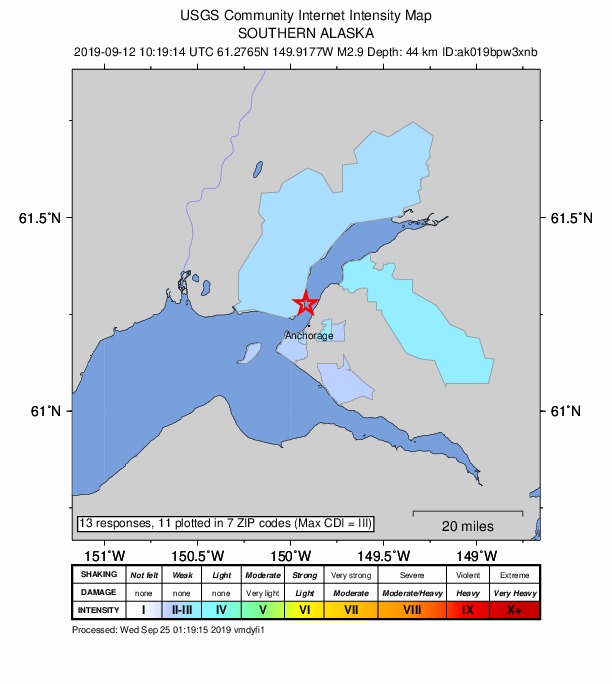 Did You Feel It? map: shaking reported by the public