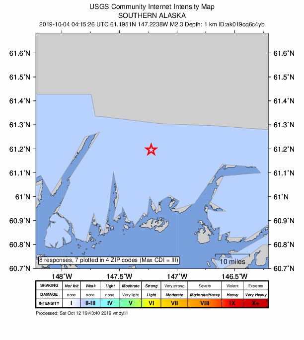 Did You Feel It? map: shaking reported by the public
