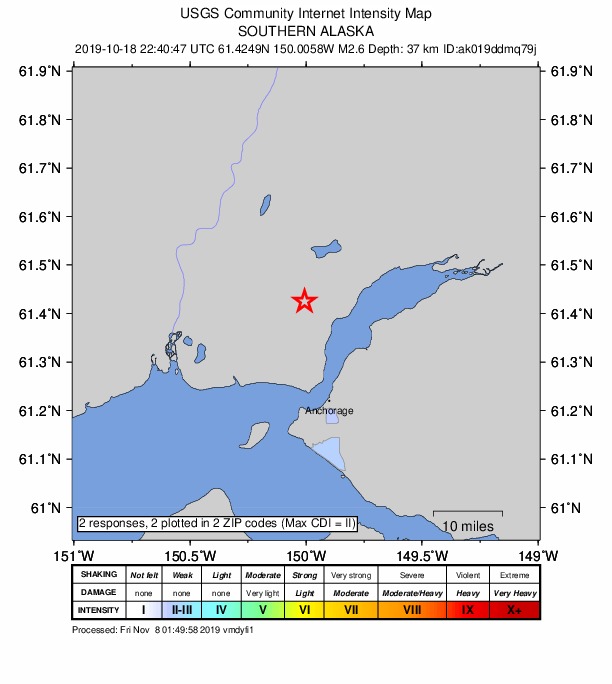 Did You Feel It? map: shaking reported by the public