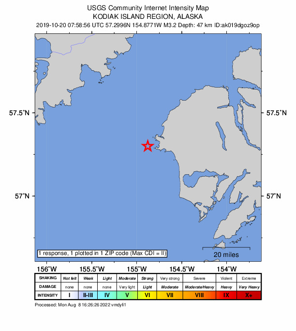 Did You Feel It? map: shaking reported by the public