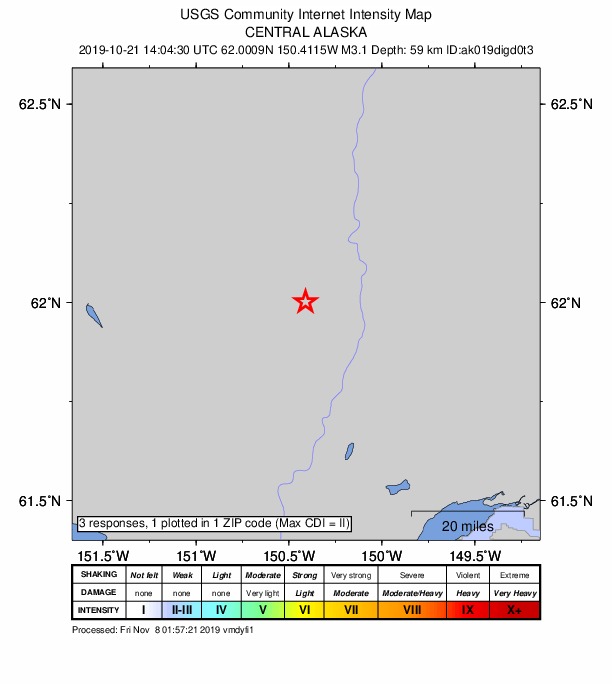 Did You Feel It? map: shaking reported by the public