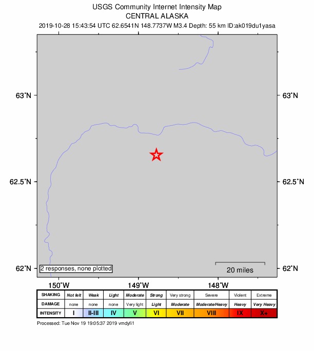 Did You Feel It? map: shaking reported by the public