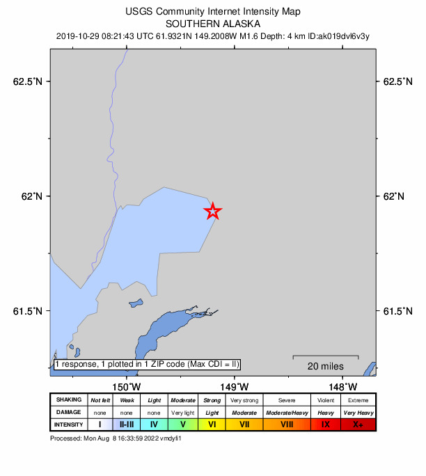Did You Feel It? map: shaking reported by the public
