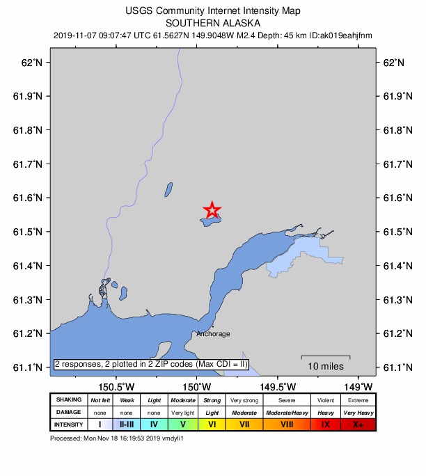 Did You Feel It? map: shaking reported by the public