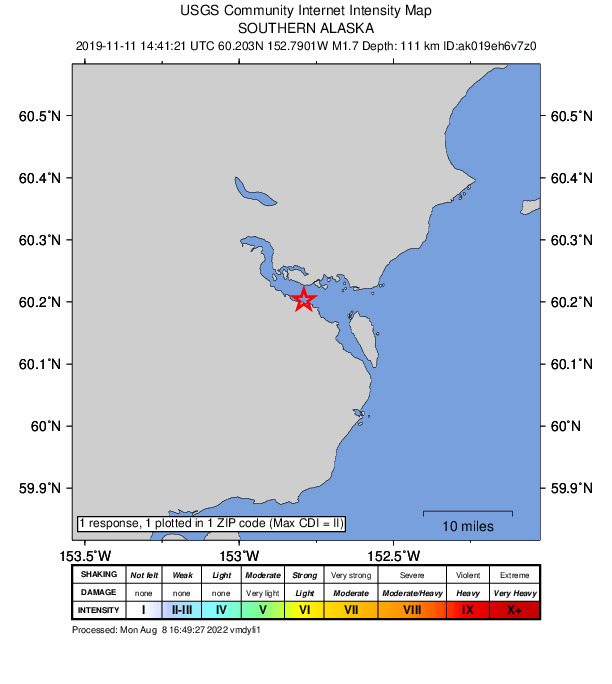 Did You Feel It? map: shaking reported by the public