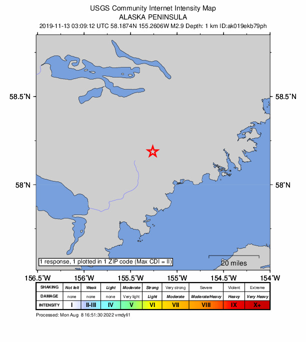 Did You Feel It? map: shaking reported by the public