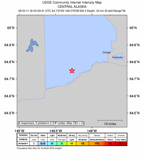 Did You Feel It? map: shaking reported by the public