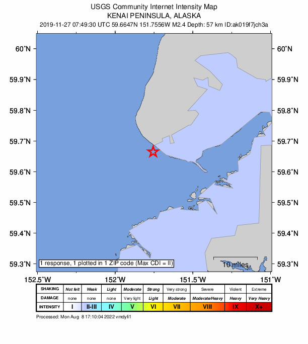 Did You Feel It? map: shaking reported by the public