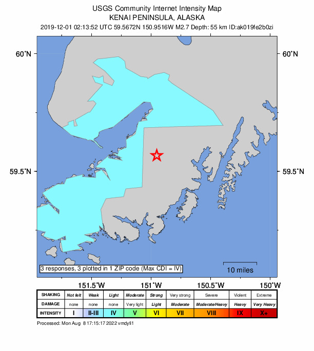 Did You Feel It? map: shaking reported by the public