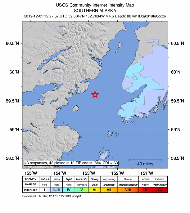 Did You Feel It? map: shaking reported by the public