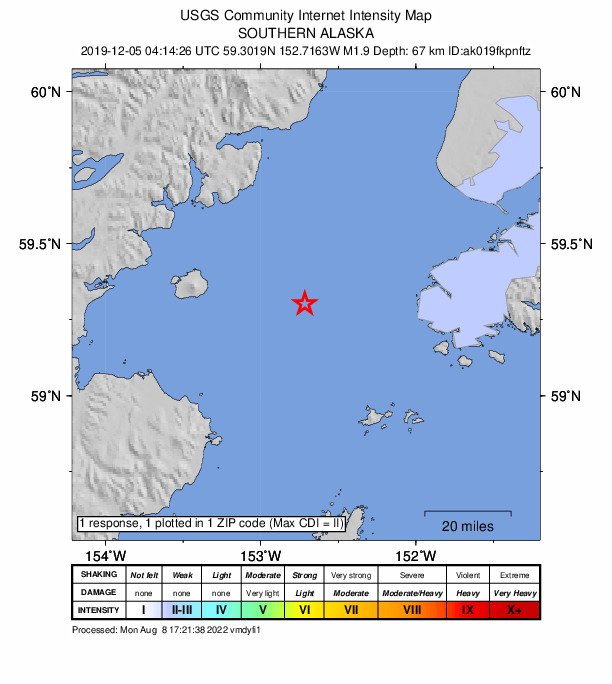 Did You Feel It? map: shaking reported by the public