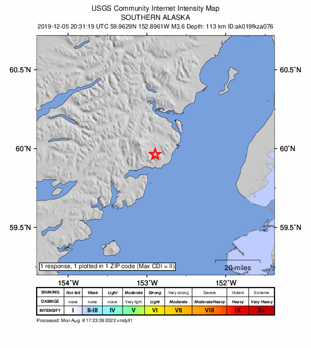 Did You Feel It? map: shaking reported by the public