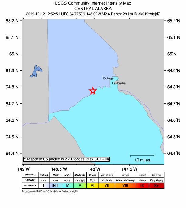 Did You Feel It? map: shaking reported by the public