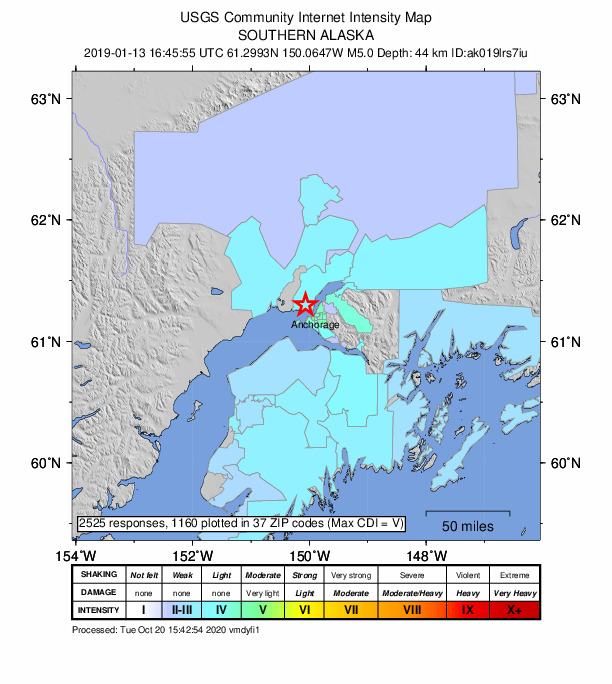 Did You Feel It? map: shaking reported by the public