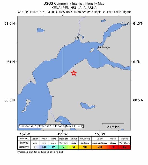 Did You Feel It? map: shaking reported by the public