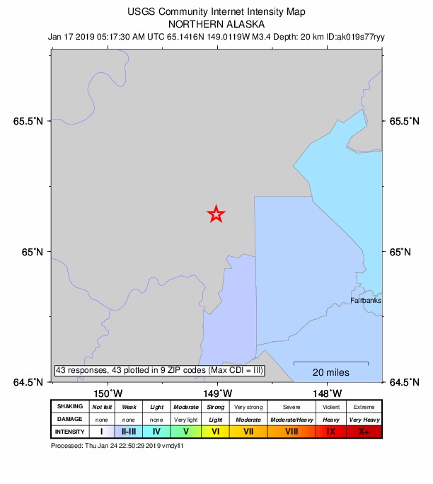 Did You Feel It? map: shaking reported by the public