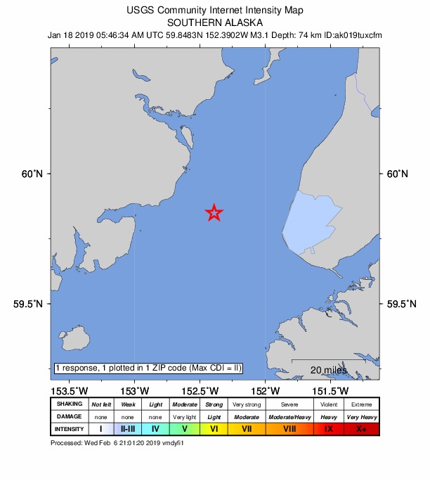 Did You Feel It? map: shaking reported by the public